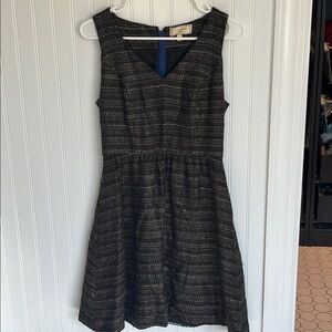 Moulinette Soeurs Black and Gold Textured Dress